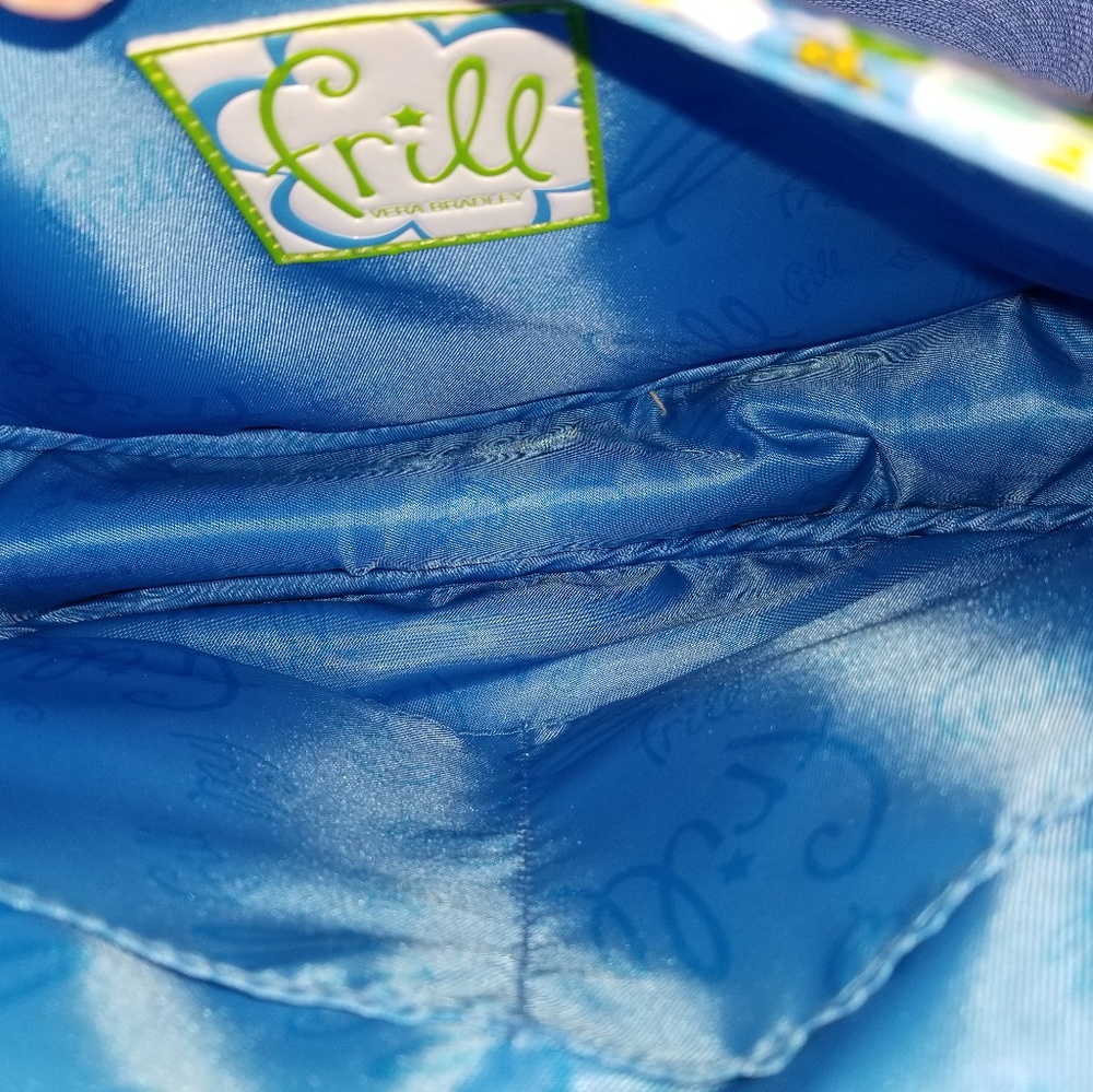 Vera Bradley Frill purse/bag blue green yellow - Picture 5 of 6